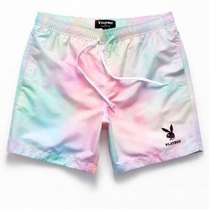 PacSun Tie-Dyed Logo 17” Swim Trunks